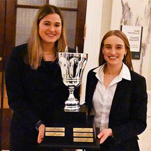 Annie Pierce (left) and Victoria Biondolillo of Catholic University of America Columbus School of Law